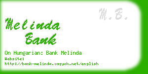 melinda bank business card